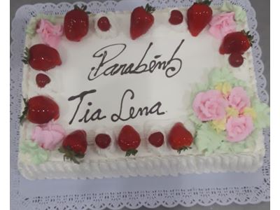 BOLO DE FRUTAS - RECHEIO DE  AMEIXA E PESSEGO