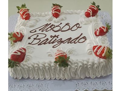 BOLO PARA BATIZADO TODO BRANCO